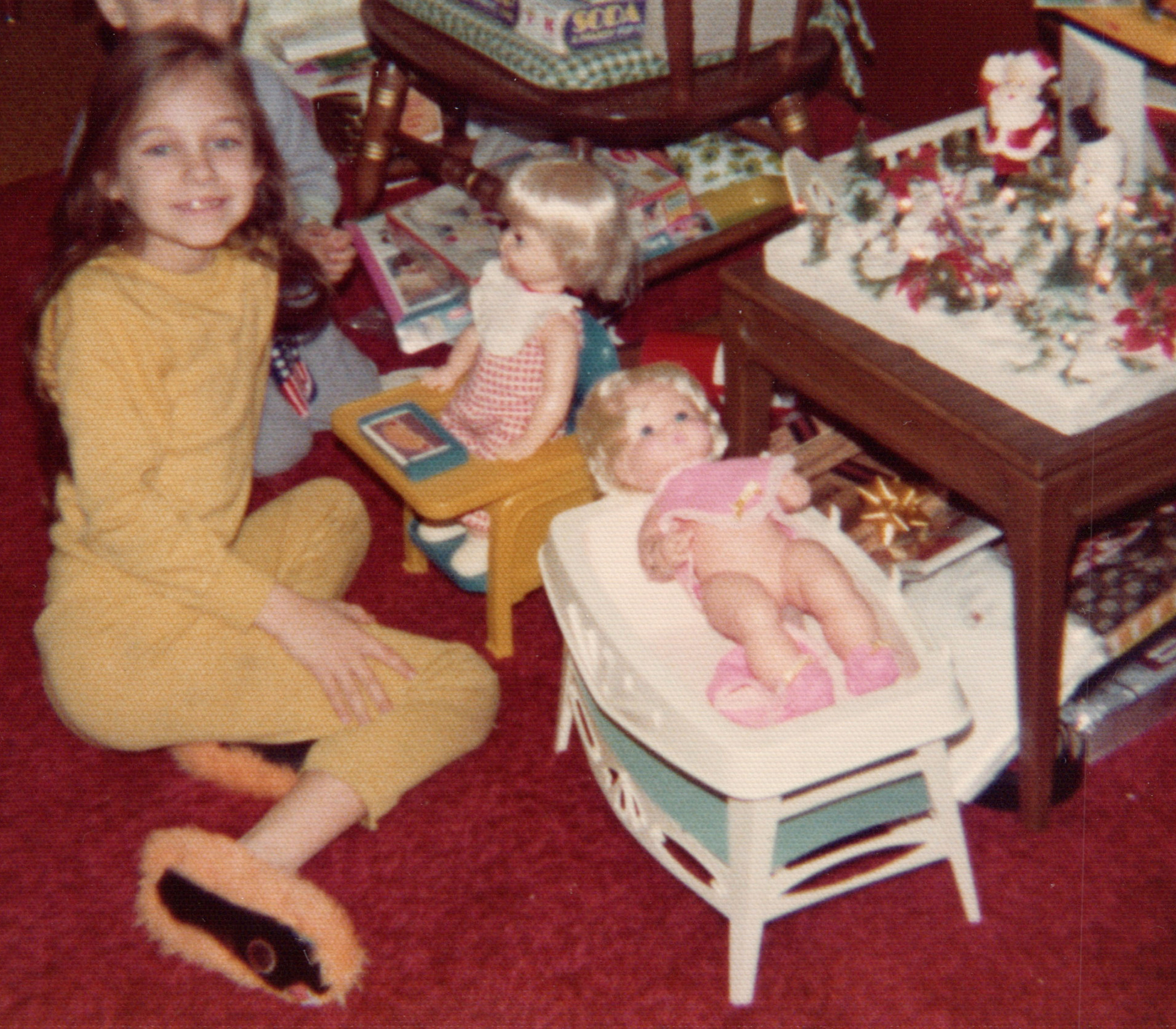 A photo of a young girl in the living room, which was a place to share family stories.